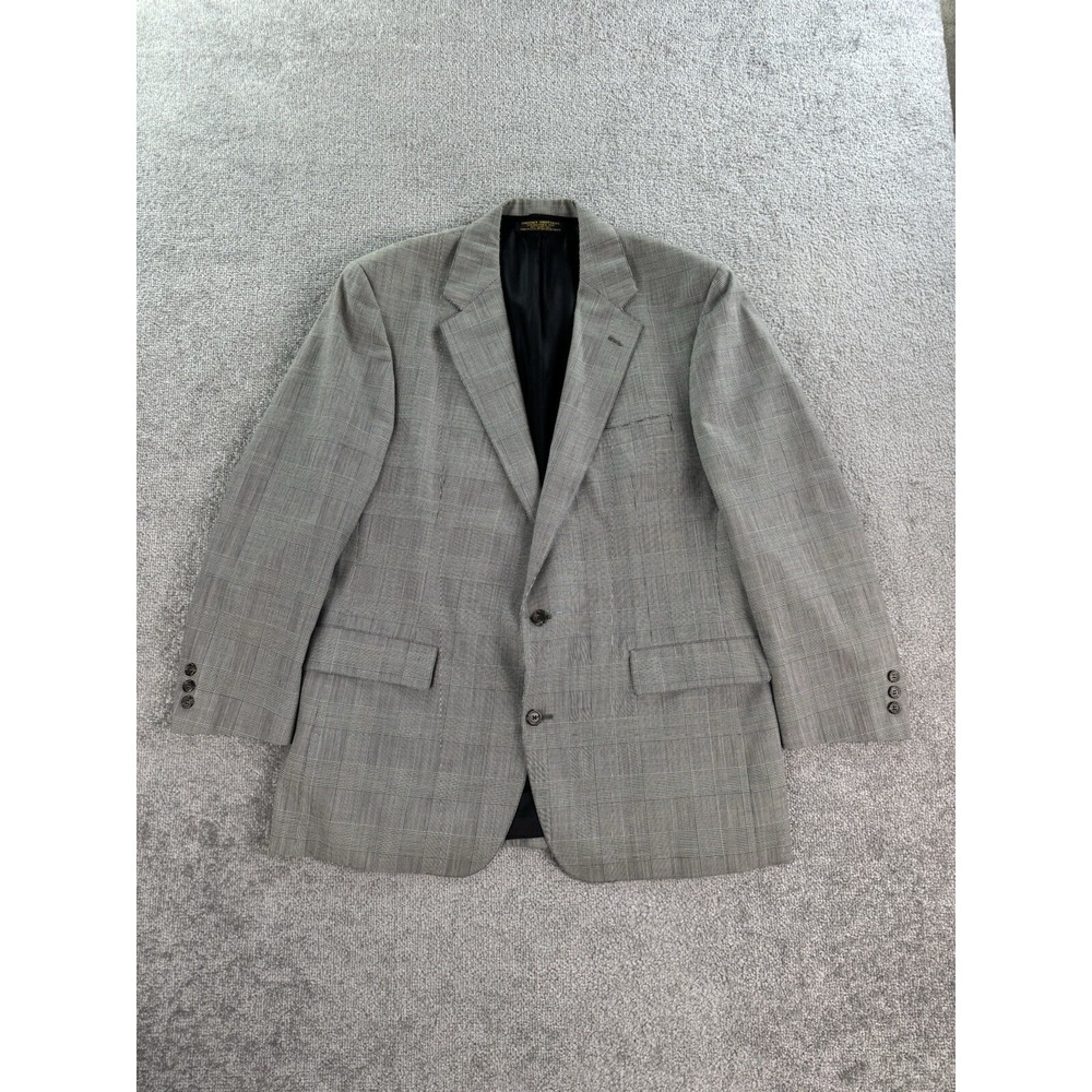 Vintage Brooks Brothers Suit 40 L Black White Wool Glen Plaid Luxury USA 40x30 - Picture 2 of 16